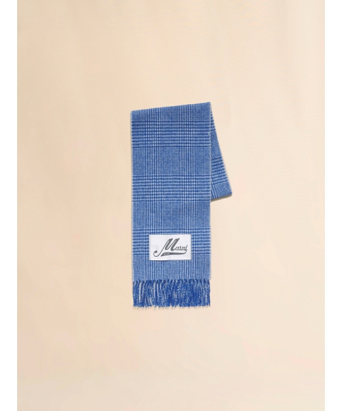 MARNI チェックウール混マフラー IRIS BLUE UNI MARNI チェックウール混マフラー IRIS BLUE UNI