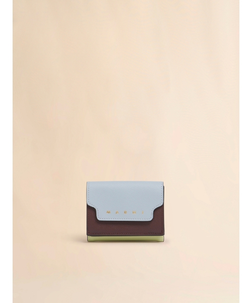 MARNI TRUNK 3つ折りウォレット BLUE LILAC/COFFEE/PAPER UNI MARNI TRUNK 3つ折りウォレット BLUE LILAC/COFFEE/PAPER UNI