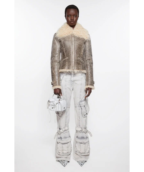 AcneStudios マルチポケット ミニバッグ ホワイト/グレー ONE SIZE AcneStudios マルチポケット ミニバッグ ホワイト/グレー ONE SIZE