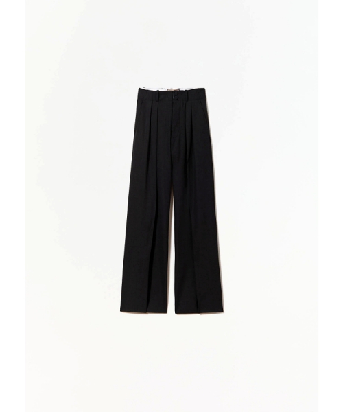 PlanC ウールギャバジン タックパンツ ANTHRACITE MELANGE 36