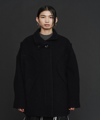 WOOL BLEND LINE COCOON CT
