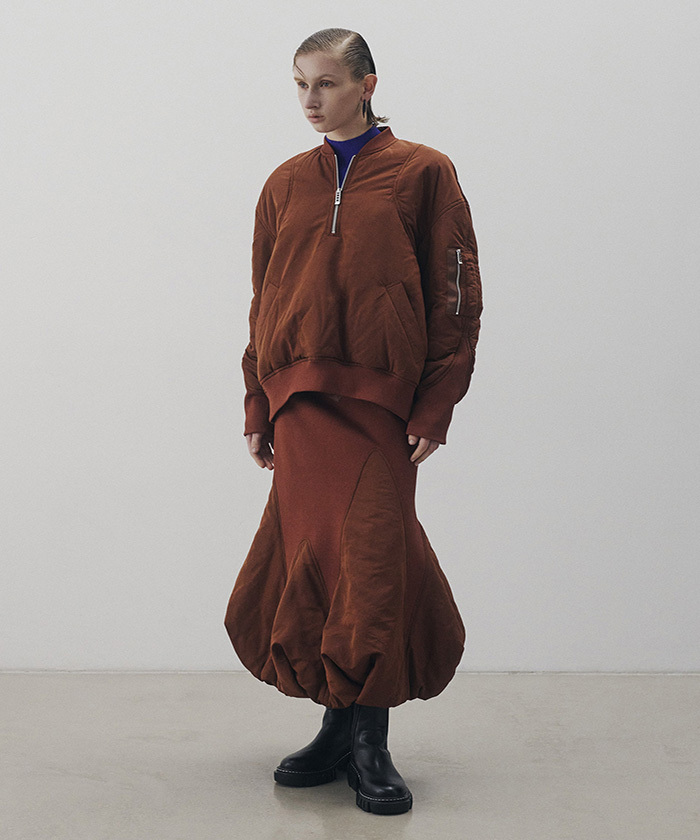 PADDED HEM FRONT-ZIP SK【セットアップ着用可能】(F25OC012)｜阪急