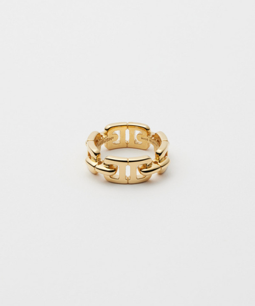 AMBUSH SMALL MONOGRAM CHAIN RING Gold XS