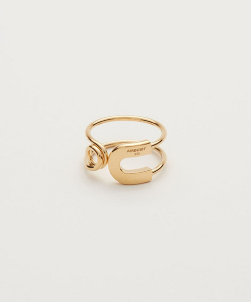 AMBUSH SAFETY PIN RING Gold S