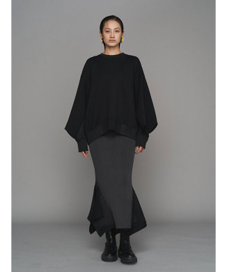 BI-COLOR RIB SKIRT