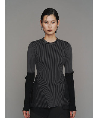 BI-COLOR RIB TOP