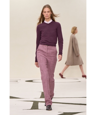 ウールリネンVネックニット