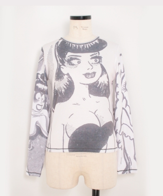 Newsprint Fitted Jersey Top