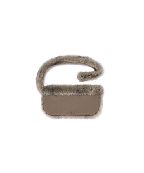 TheOpenProduct FURRY POCKET BELT BAG GREY F
