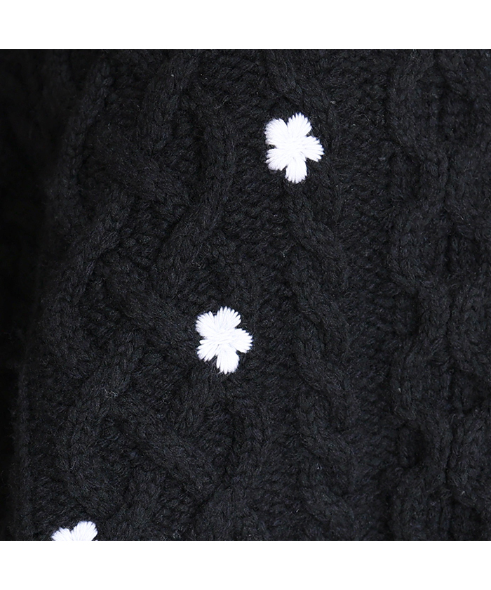 Gypsohila フローラルケーブルニット ホワイト 白 ジプソフィア Gypsohila フローラルケーブルニット ホワイト 白 ジプソフィア