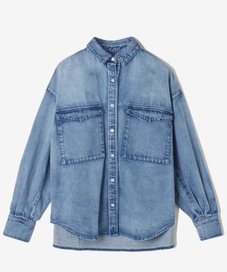 デニム2WAYボクシーシャツ