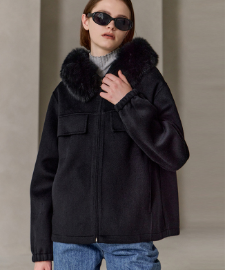 ウールカシミヤフードコート