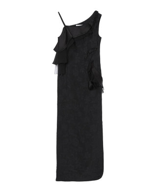 Raised Jacquard One Shoulder Dress