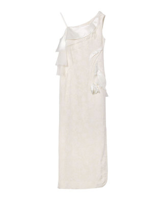 Raised Jacquard One Shoulder Dress