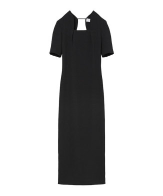 Floral Jacquard Square Neck Dress