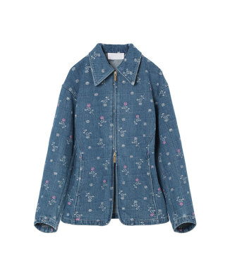 Floral Jacquard Denim Jacket
