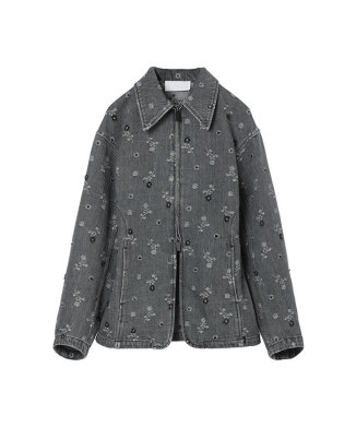 Floral Jacquard Denim Jacket