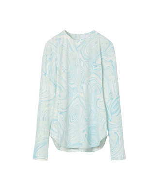 Marble Print Jersey Long Sleeve Top