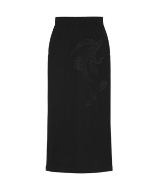Floral Embroidery Sweat Skirt