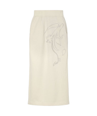 Floral Embroidery Sweat Skirt