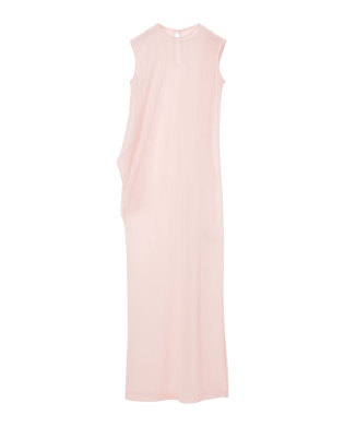 Draped Jersey Sheer Dress
