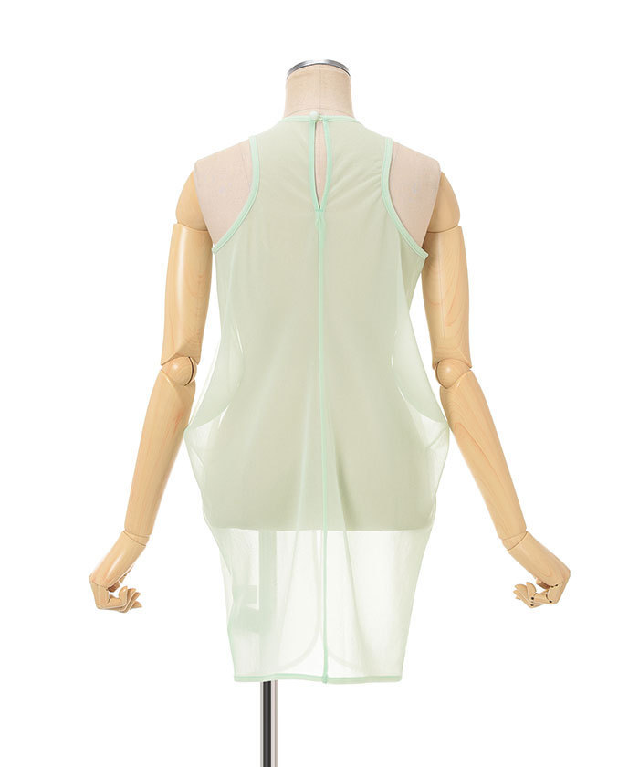 Draped Jersey Sheer Sleeveless Top(F261A072)｜阪急百貨店公式通販