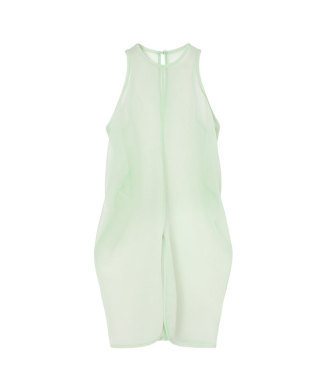 Draped Jersey Sheer Sleeveless Top
