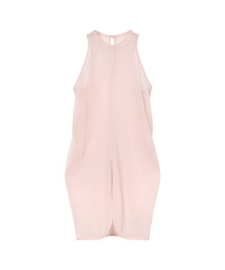 Draped Jersey Sheer Sleeveless Top