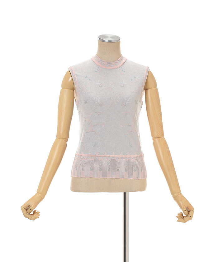 Layered Jacquard Sleeveless Knit Top(F261A089)｜阪急百貨店公式通販