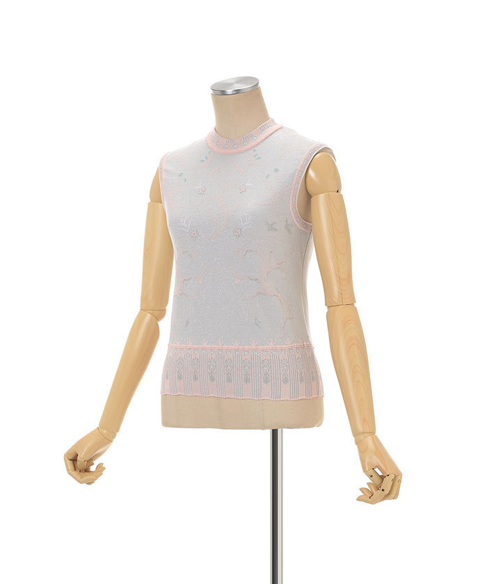 Layered Jacquard Sleeveless Knit Top(F261A089)｜阪急百貨店公式通販