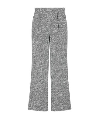 Floral Jacquard Flare Trousers