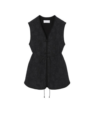 Raised Jacquard Frog Button Vest