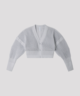 LATTICE CROPPED CARDIGAN
