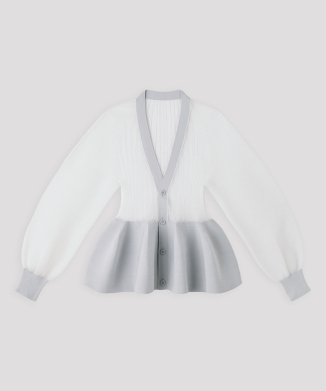 POTTERY LUCENT GLITTER PUFF SLEEVE CARDIGAN