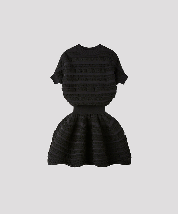 POTTERY HS SWELL GLITTER PUFF SLEEVE MINI DRESS(F261A175)｜阪急