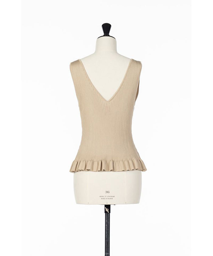 DAMASK-PATTERN RIB KNIT SLEEVELESS TOP(F261S048)｜阪急百貨店公式
