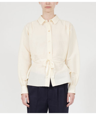 タイウエスト シルクコットンシャツ