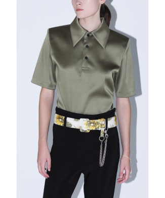 Satin stretch polo shirts