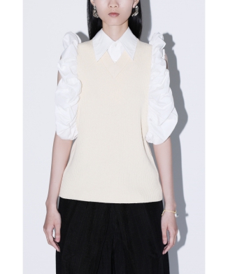 Roll sleeve knit
