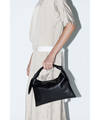 Leather ribbon bag