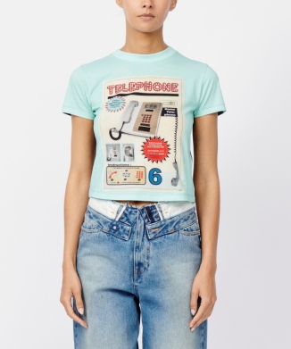 Telephone Advertiseメンズt プリント Tシャツ