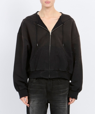 ジップフロントスウェットシャツ