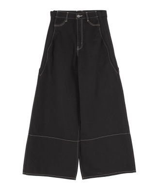 WAVE LINE SIDE RIB DENIM PANTS