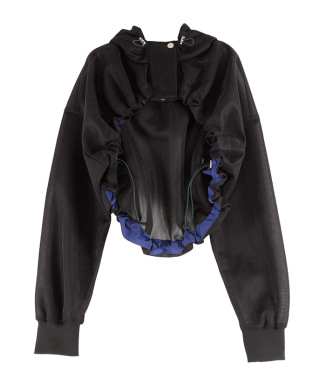 SPONGY SHEER SHORT BLOUSON