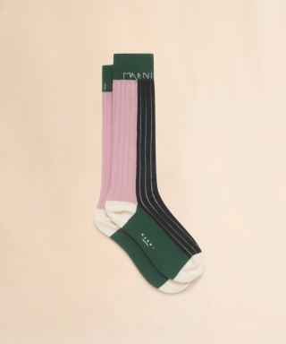 カラーブロックハイソックス