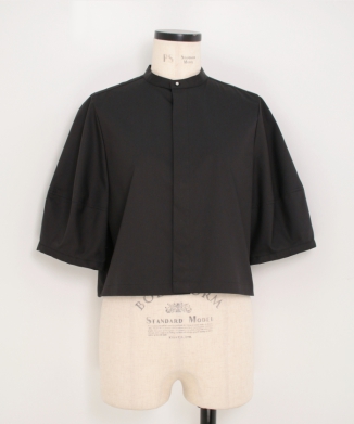 T/C BALLOON SLEEVE CROPPED BLOUSE