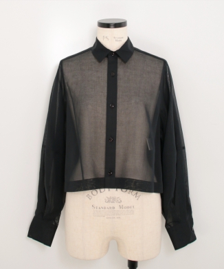 COTTON VOILE BALLOON SLEEVE SHIRT