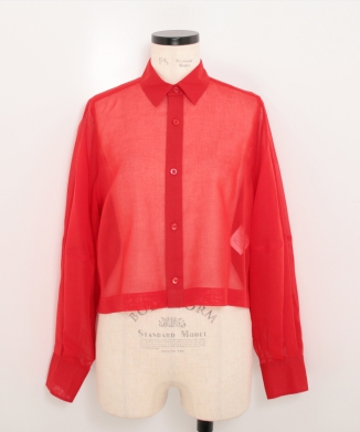 COTTON VOILE BALLOON SLEEVE SHIRT