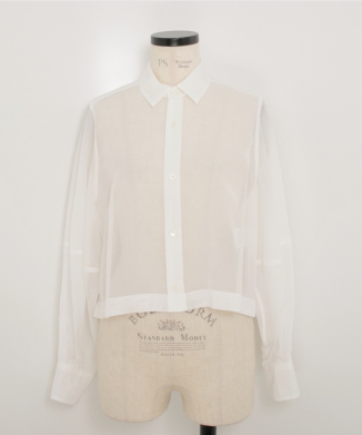 COTTON VOILE BALLOON SLEEVE SHIRT