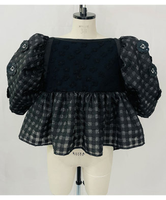 water mosaic puff top